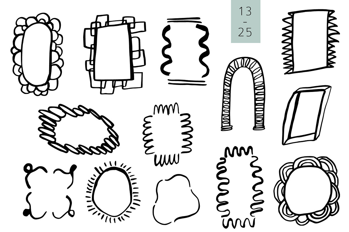 INKED FRAMES freehand doodle vector, an Object Graphic by Lena Nikolaeva (Photo 6 of 12)