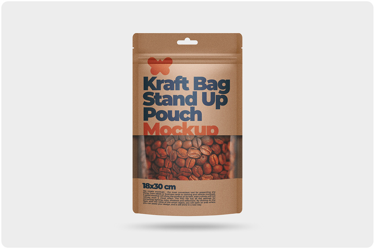 Kraft Paper Bag With Window Mockup, a Packaging Mockup by Reformer Mockup (Photo 4 of 5)