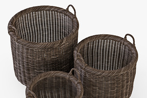 Wicker Basket 07 Walnut Brown Color