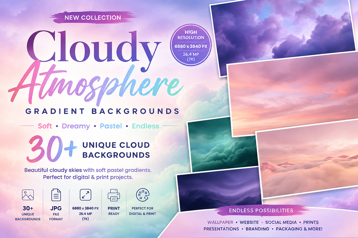 Cloudy Atmosphere Background, a Background Graphic by Rizenight (Photo 1 of 6)