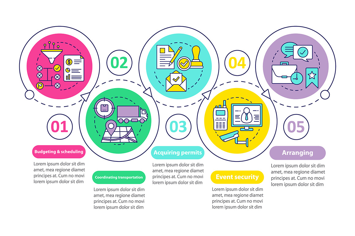 Event planning vector infographic, a Templates & Theme by IMG Visuals