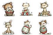 Whimsical easter cats clipart, an Illustration by CreationArt (Thumbnail 2 of 7)