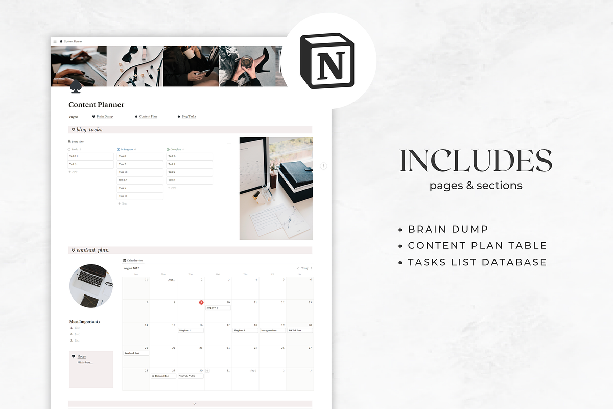Content Planner for Notion, a Templates & Theme by AestheticOrganizer (Photo 3 of 11)
