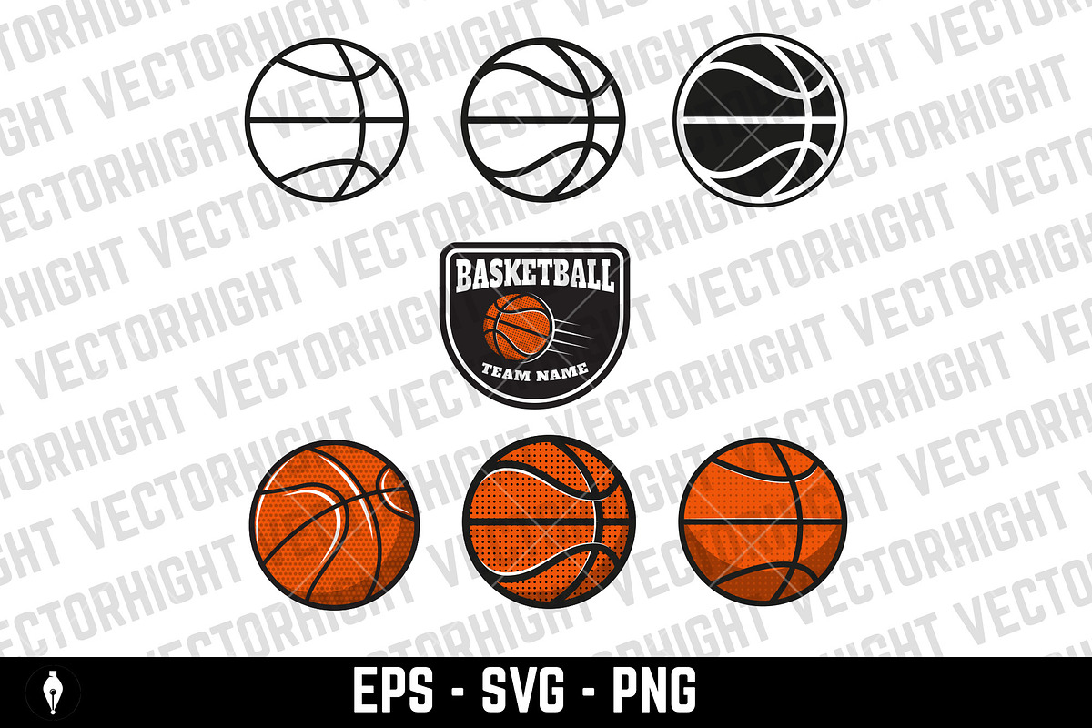Set of  basketball labels and logos, a Sport Illustration by Vectorhight