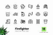 Firefighter Outline Icons, an Outline Icon by Zeer Graphic (Thumbnail 2 of 2)