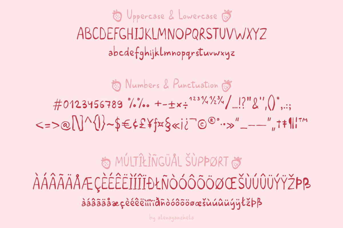 Lucky Berry - cute handwritten font, a Handwritten Font by alenaganzhela (Photo 10 of 10)