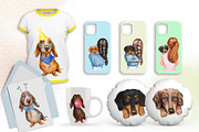 Dachshund dog watercolor clipart., an Illustration by SavinV (Thumbnail 6 of 7)