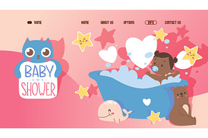 Baby Shower, Cute Website Template