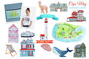 Cape May New Jersey watercolor clipa, an Object Illustration by s.yanyeva (Thumbnail 2 of 4)
