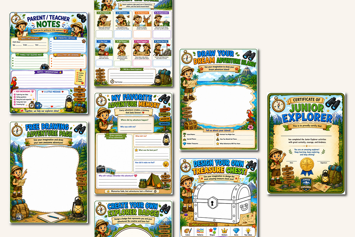 Tiny Explorers Club for kids, a Stationery Template by Designmela01 (Photo 4 of 5)