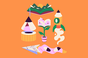 Education Asset Illustration, an Education Illustration by graphicook