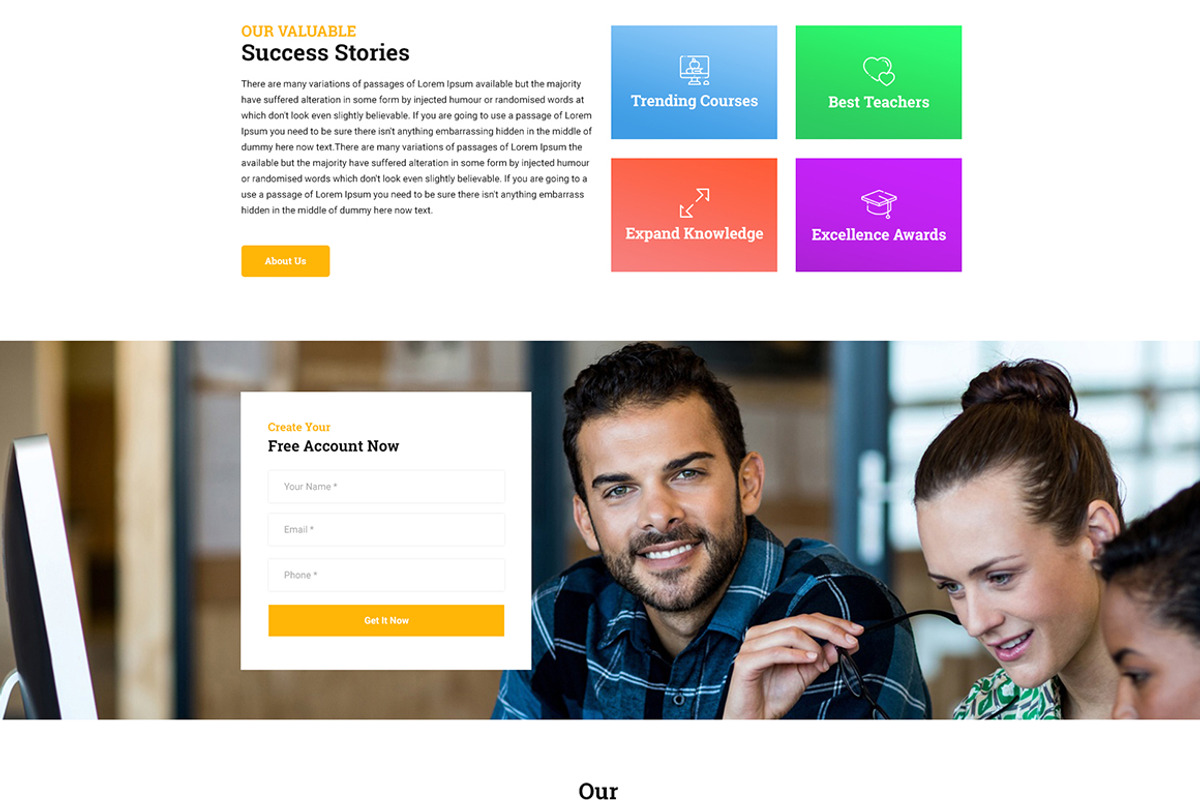 EduRon - Education Template, a HTML Template by THESOFTKING (Photo 4 of 4)