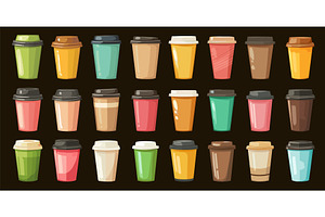 Coffee Cups. Paper Or Plastic Drink