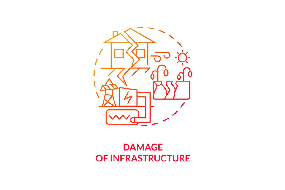 Damage of infrastructure gradient, an Icon by IMG Visuals