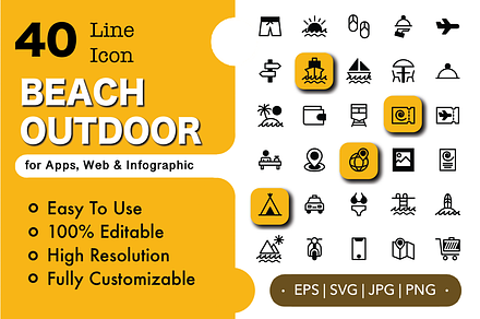 Beach & Outdoor - Premium Icons Pack