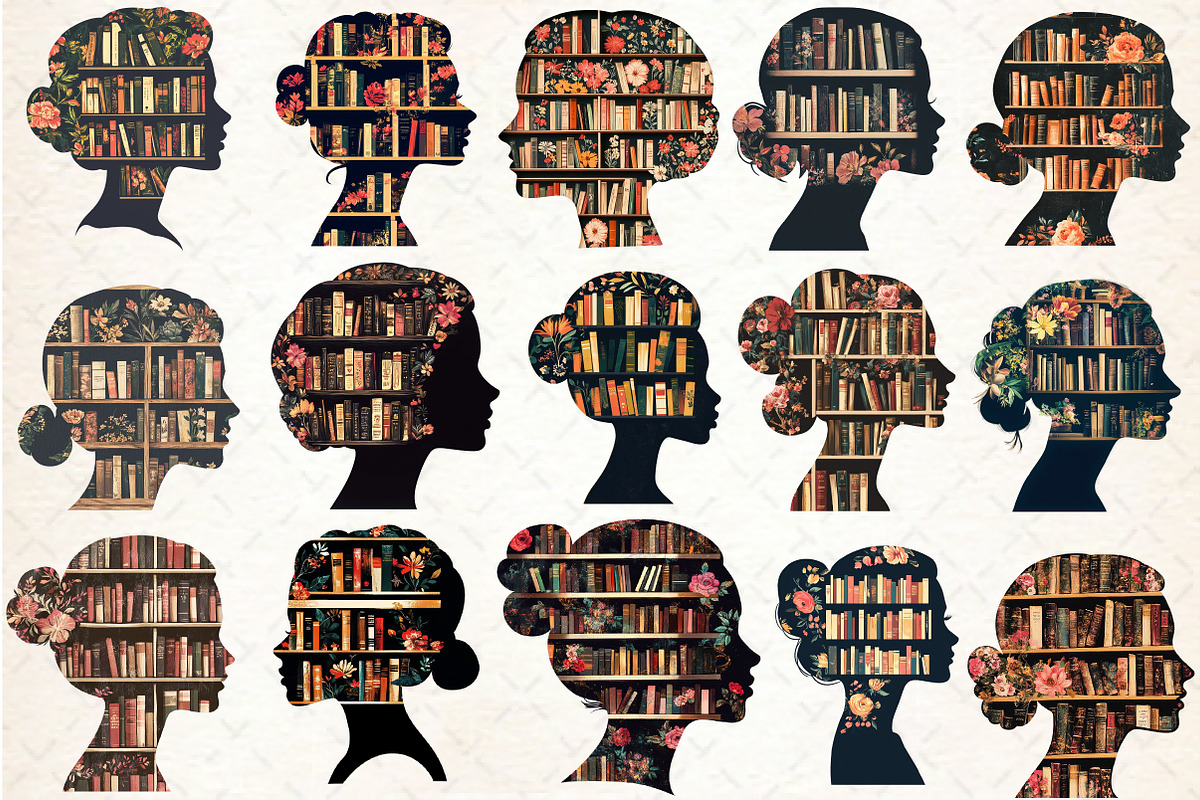 Book Girl and Library Sublimation, a Seasonal Illustration by Rose Art (Photo 3 of 3)