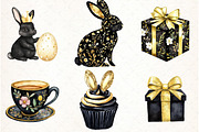 Glitter Luxury Black Easter Clipart, an Illustration by Watercolor design (Thumbnail 2 of 4)