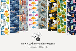 80 rainy weather seamless pattern, a Pattern Graphic by Poppy Lane Studio