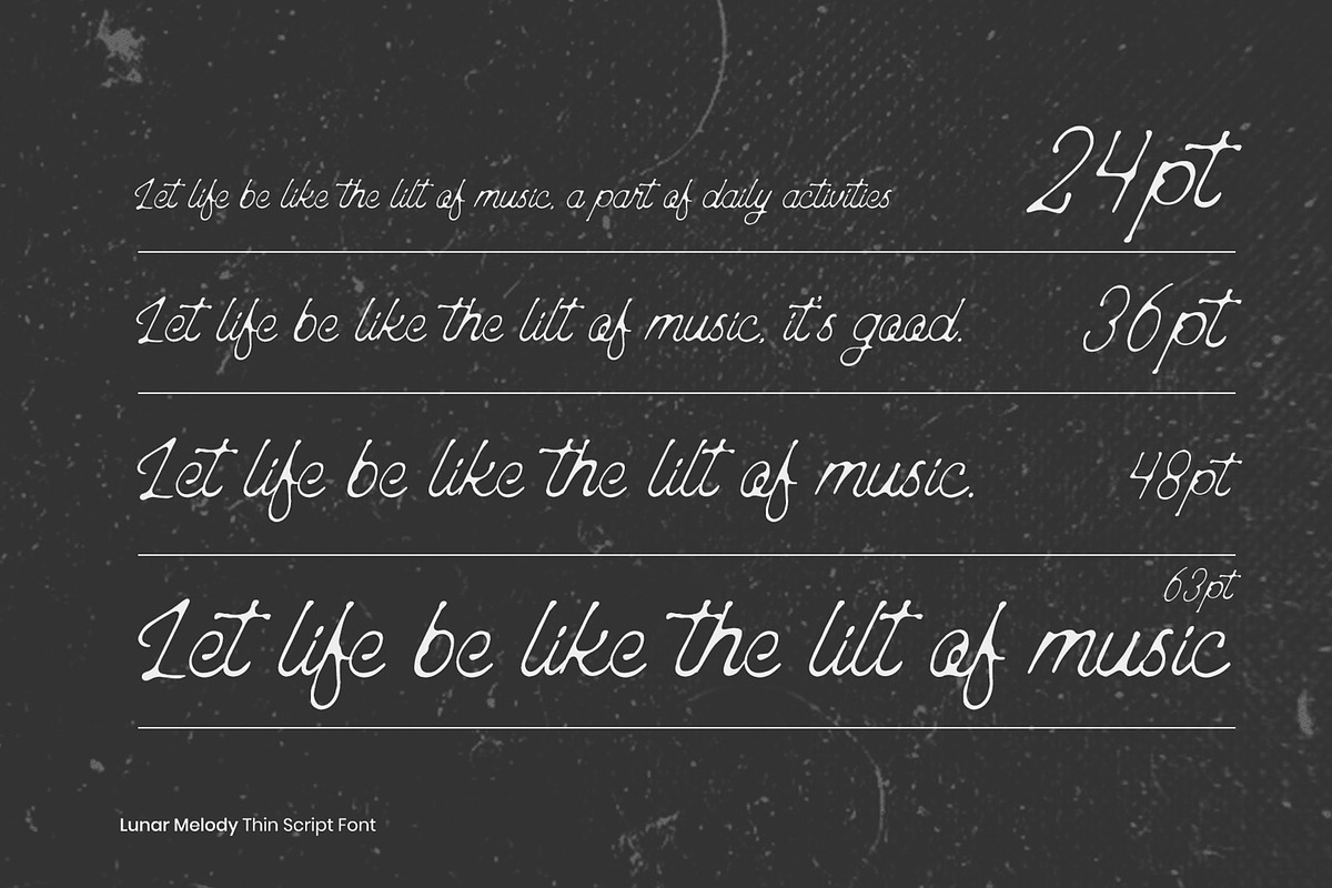 Lunar Melody, a Script Font by Rasiorise Studio (Photo 7 of 12)