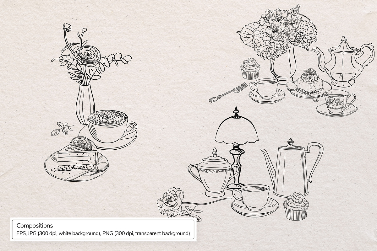 The Dessert corner. Vector art, a Food Illustration by Nadia Murash (Photo 5 of 7)