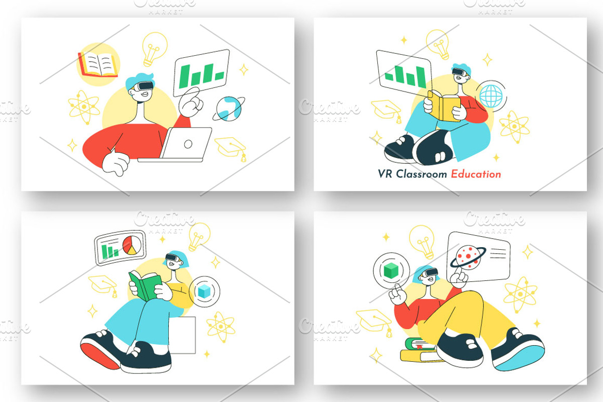 10 VR Classroom Education, an Education Illustration by denayunebgt (Photo 3 of 4)