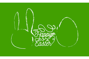 Easter bunny and egg. Happy Easter, an Animal Illustration by Nenahliadava Design