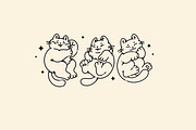 Lazy cute cats. Lineart collection, an Animal Illustration by heyXeni (Thumbnail 5 of 11)