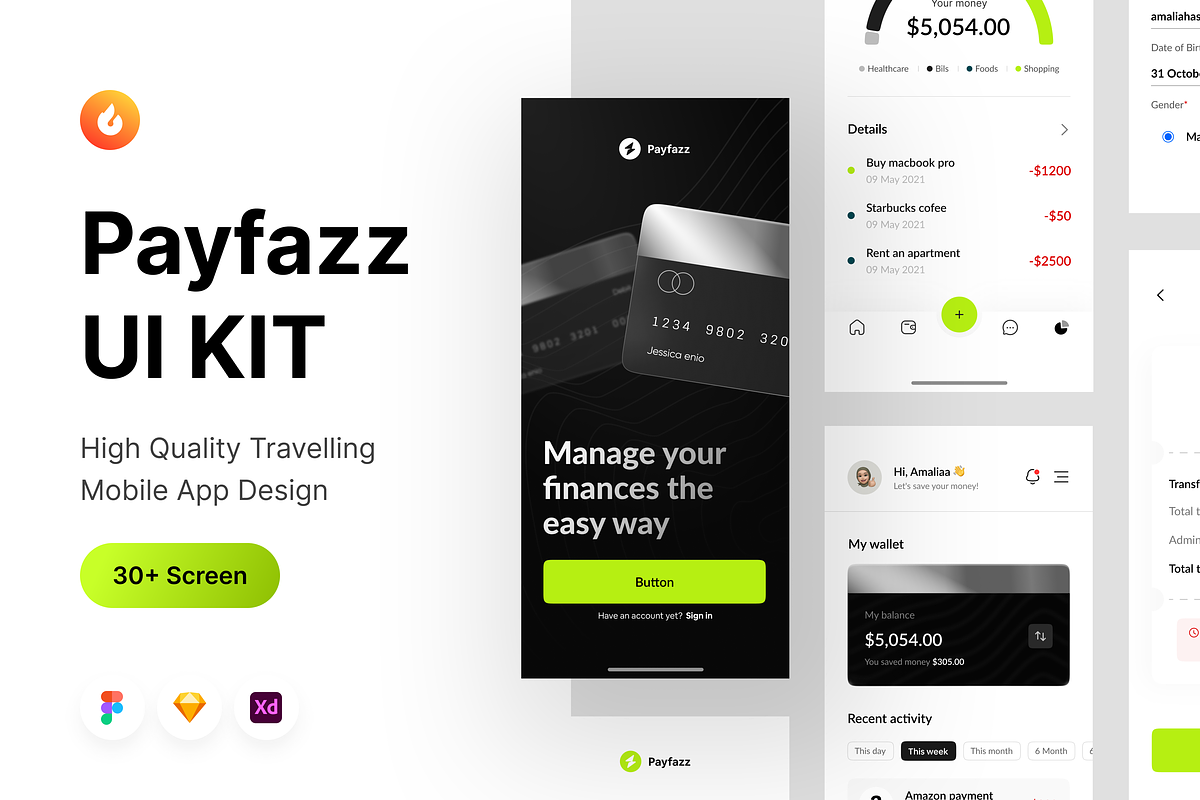 Payfazz - Money Manager UI KIT, a Device Mockup by Odama (Photo 1 of 5)