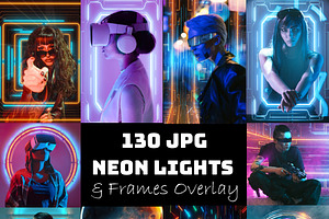 Neon Frame Overlays JPG ,Overlays