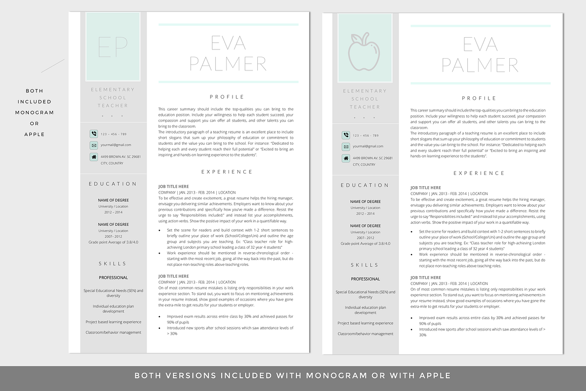 Resume Template for Word / CV, a Resume Template by PAPPERMINT RESUME STUDIO (Photo 5 of 8)