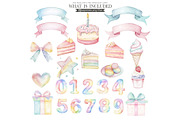 Safari Birthday Watercolor Clipart, an Illustration by CharmClipart (Thumbnail 4 of 8)
