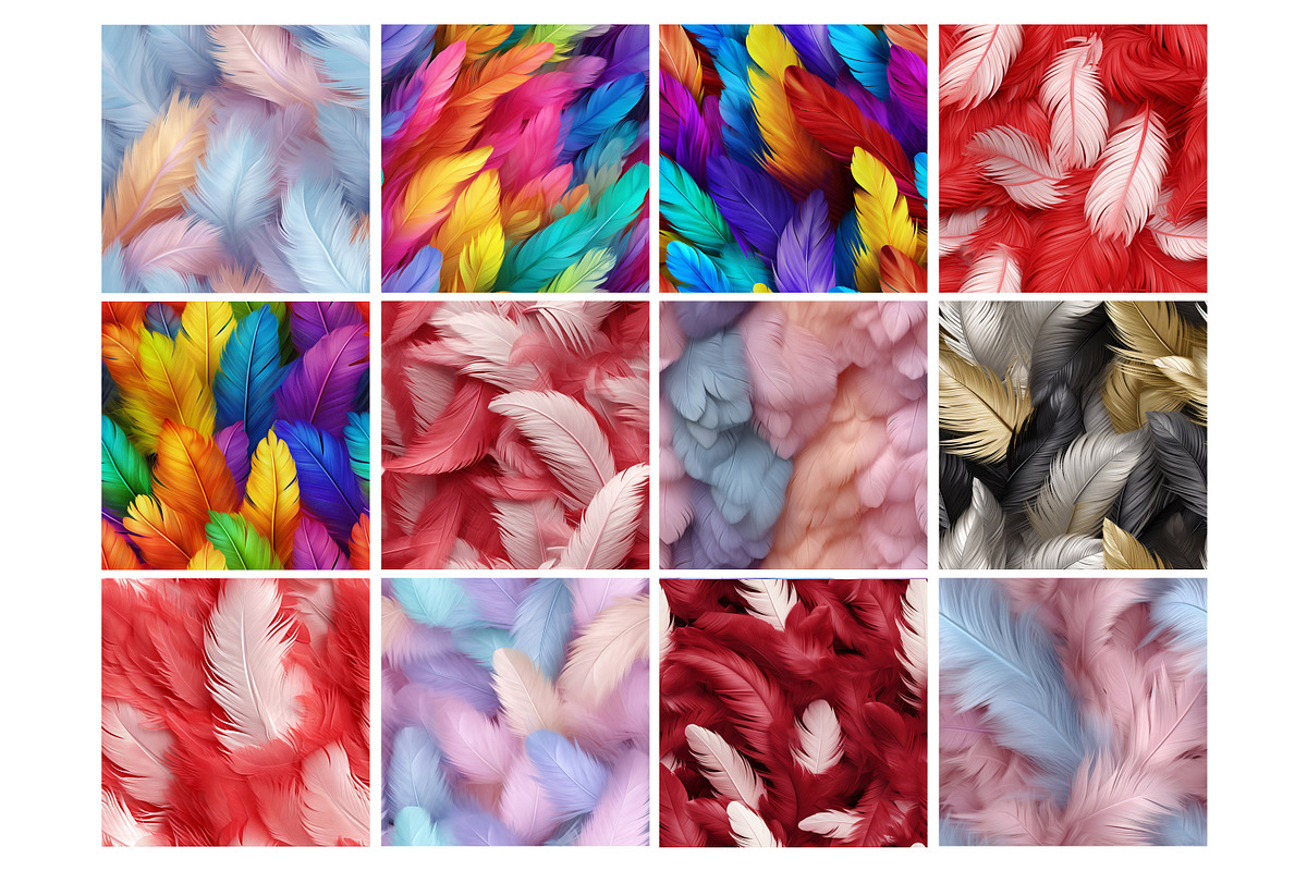 Feathers Seamless Pattern, a Pattern Graphic by Forhadx5 (Photo 3 of 19)