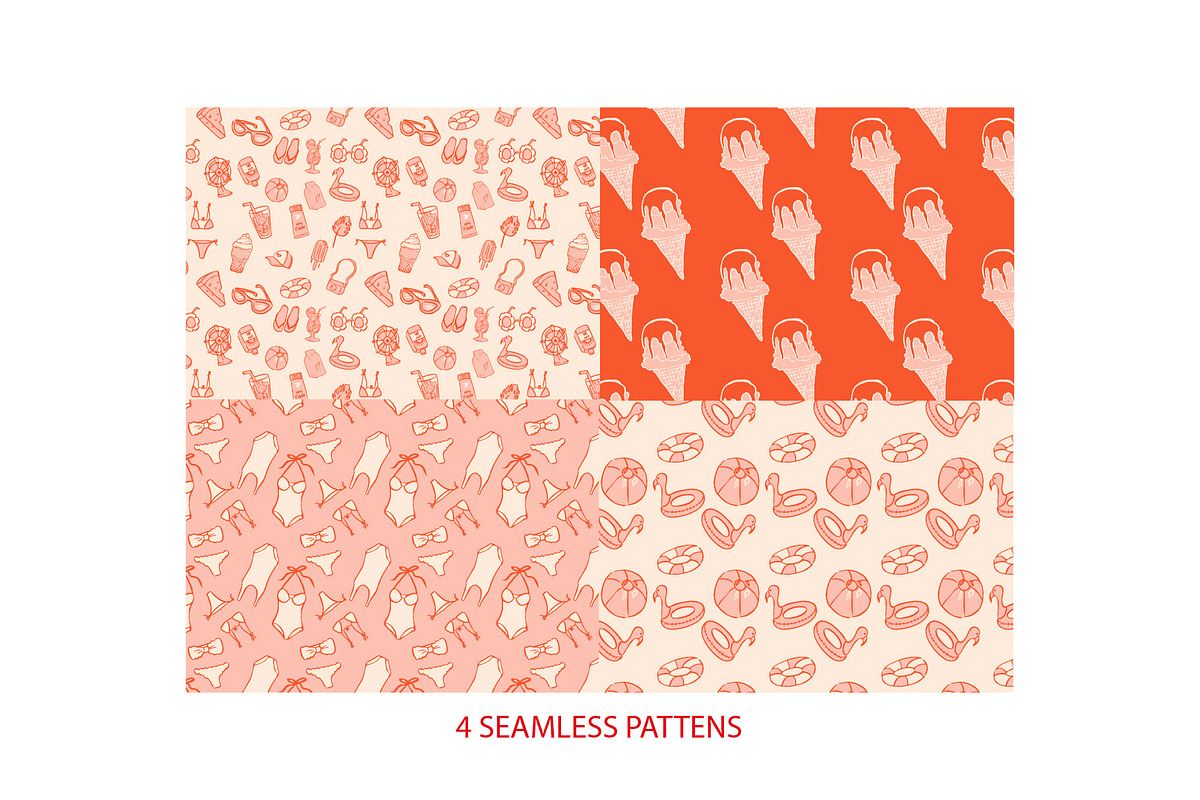 Summer by the pool illustrations, an Object Graphic by MayBay Studio (Photo 3 of 5)
