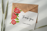 Red Rose Floral Thank You Cards, a Stationery Template by Beyond Muse (Thumbnail 2 of 3)