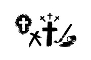 Grunge Cross Brush Strokes, an Illustration by designvectx (Thumbnail 2 of 3)