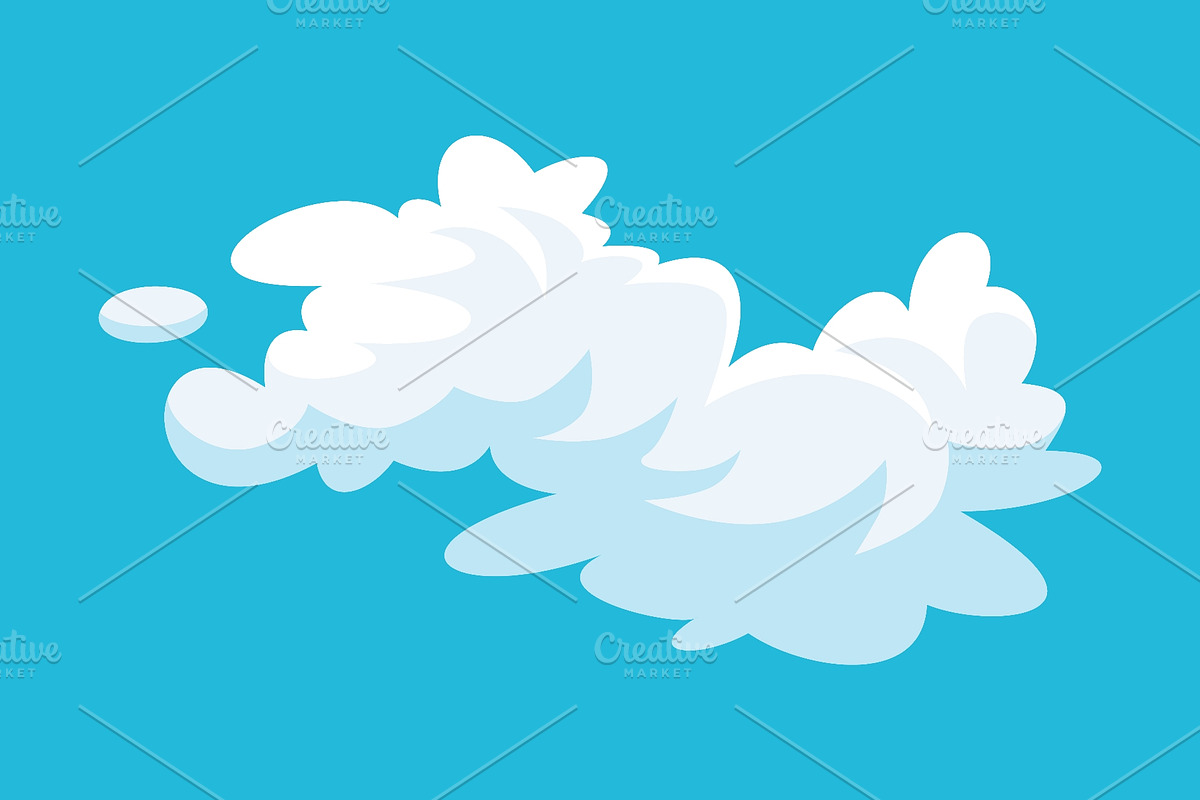 Cartoon clouds. Abstract white, an Object Illustration by Things for designers (Photo 2 of 3)