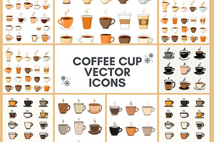 30 EPS. Coffee Cup Vector Icons, an Object Graphic by adenpinkstore