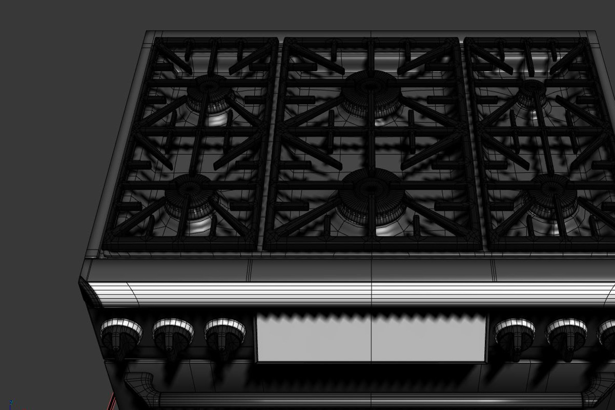 36 inch gas range cooker, a Furniture 3D Model by kjpargeterimages (Photo 9 of 12)