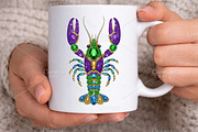 Rhinestone Mardi Gras Crawfish PNG, an Illustration by Canvas Craft (Thumbnail 6 of 6)