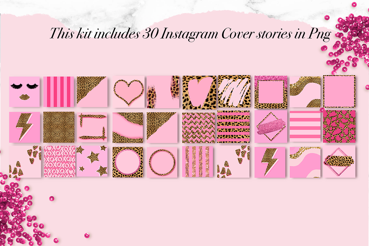 80 Template Pink Cheetah Instagram, a Social Media Template by The GG Shop (Photo 3 of 7)