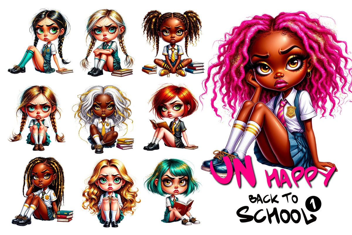 Back to school clipart unhappy, an Object Graphic by JuliaStarArt-FantasyHome (Photo 4 of 12)