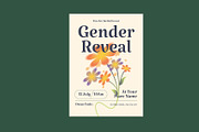 Floral Gender Reveal Invitation, a Card Template by Neermana (Thumbnail 4 of 4)