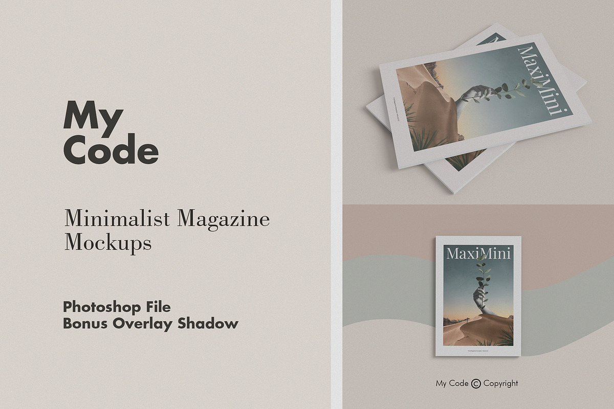 Minimalist Magazine Mockup, a Magazine Template by My Code Std (Photo 1 of 7)