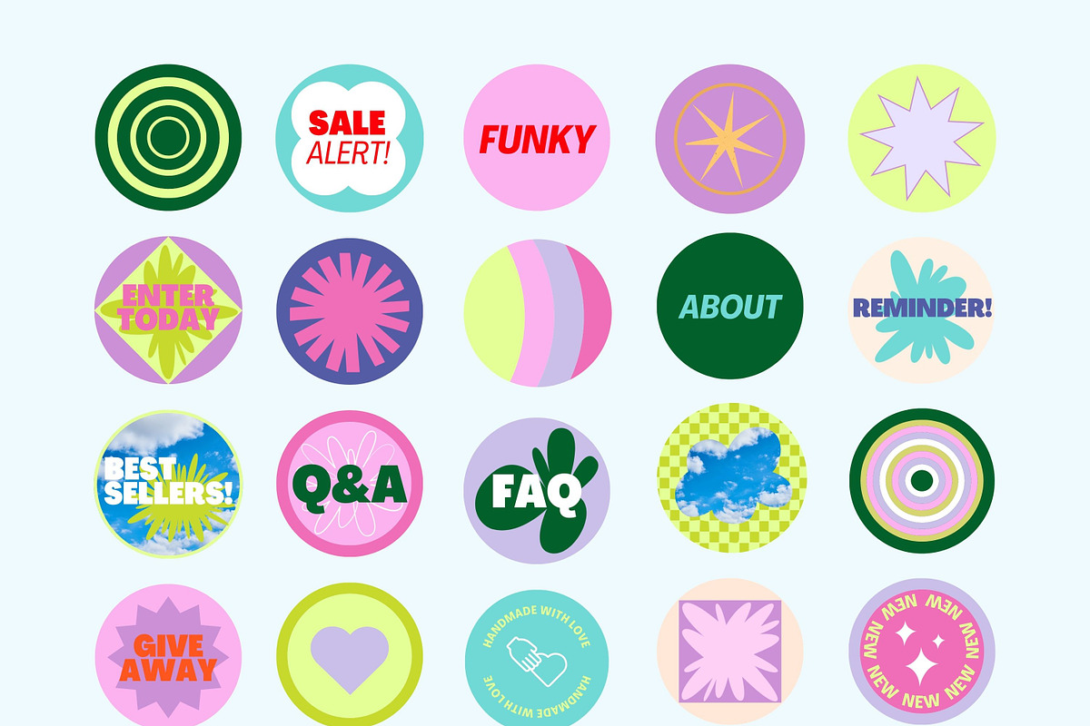 Bold Instagram Icon Templates, a Social Media Template by Hell Yeah Designs (Photo 2 of 4)