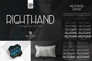 RightHand Hairline - Monoline Font