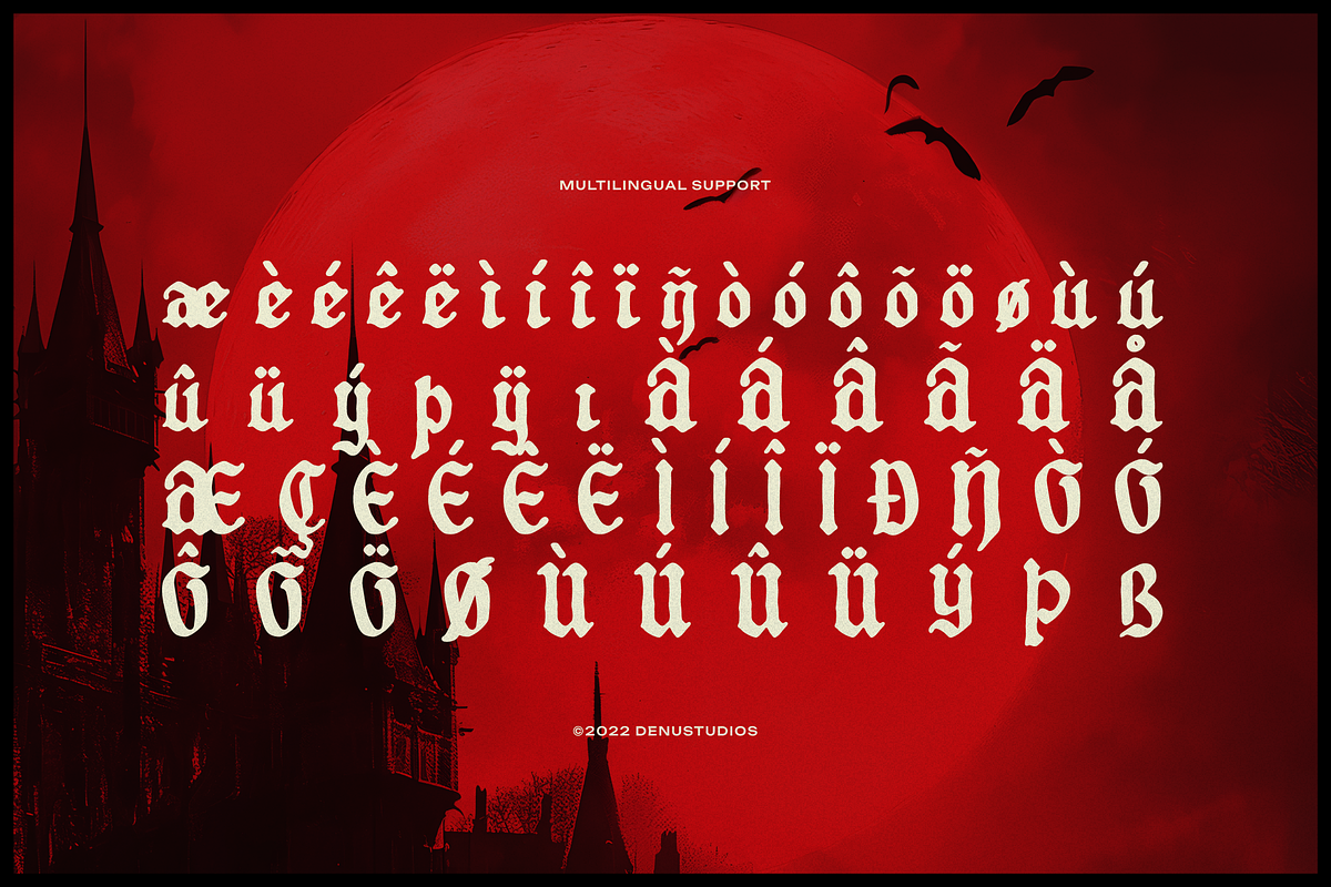 Xirstark | Blackletter Typeface, a Blackletter Font by Denustudios (Photo 11 of 12)