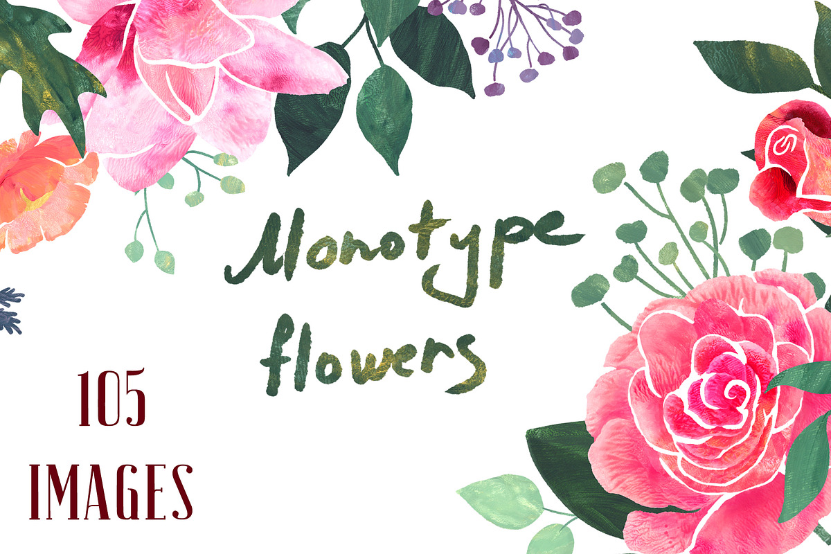 Monotype Flowers, a Decorative Illustration by AlenaO (Photo 1 of 10)
