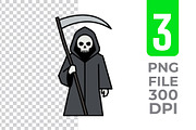 Grim Reaper Trio Vector Pack, an Object Graphic by Artonix (Thumbnail 3 of 3)