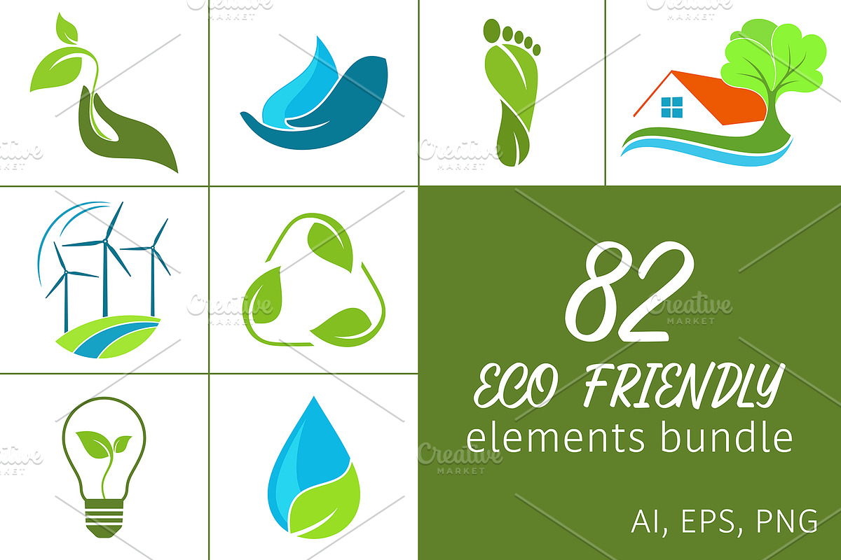 Eco friendly & Nature elements set, a Graphic by InkySplash (Photo 1 of 10)