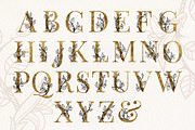 THORN Floral Gold Alphabet, a Decorative Illustration by Olga Begak Art & Design (Thumbnail 2 of 8)